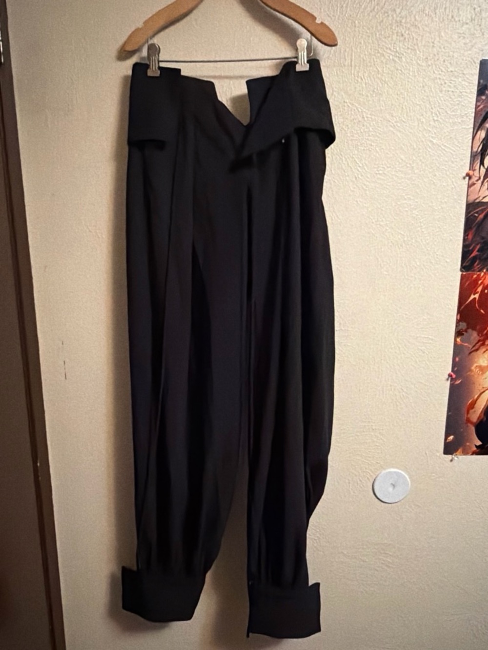Zara Black Wide-Leg High-Rise Trousers